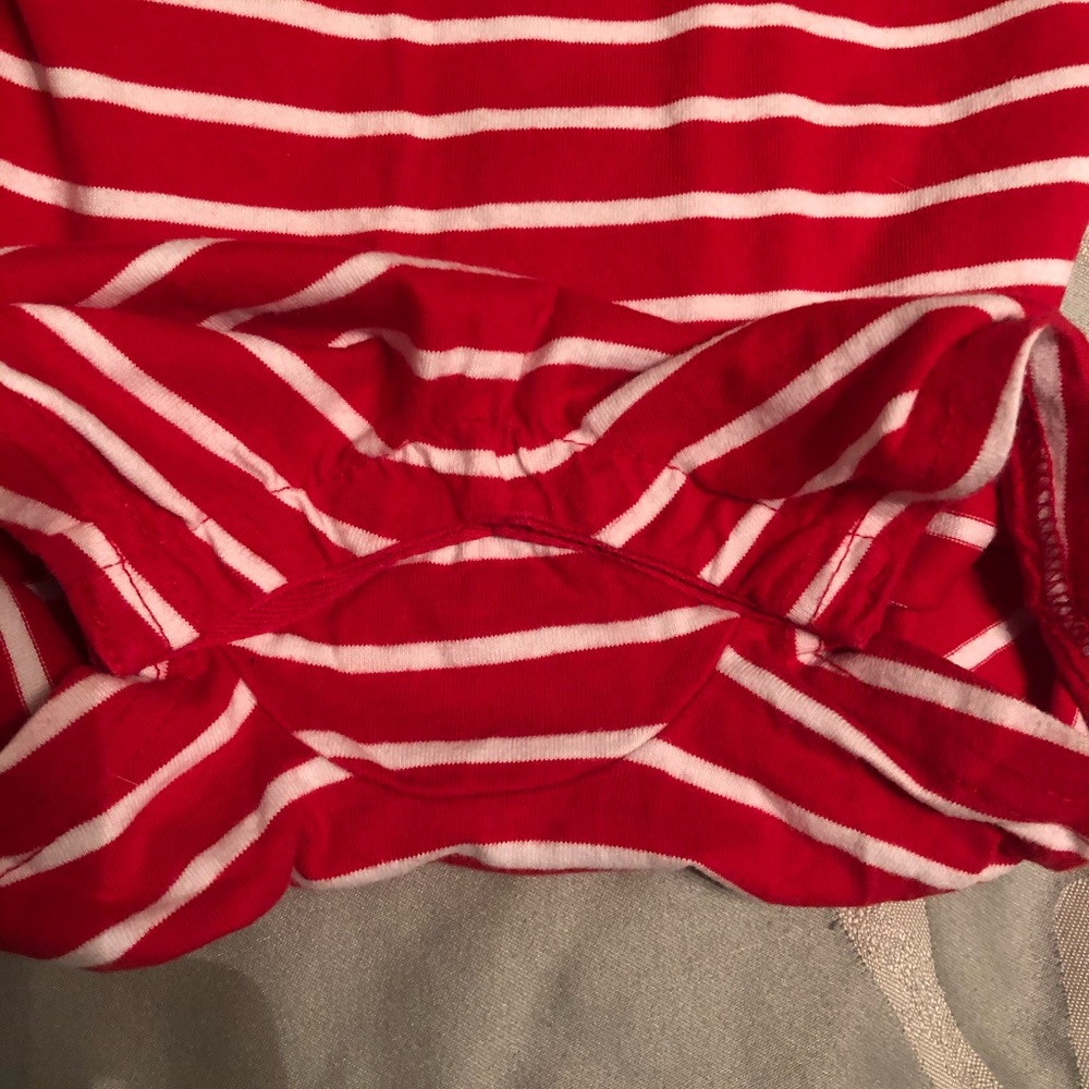 Hanna Andersson red white romper 6-12m EUC - Picture 3 of 5